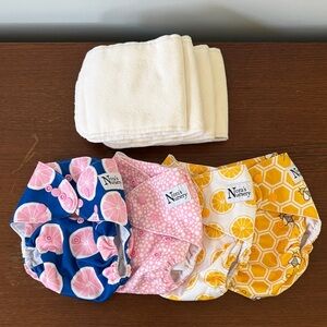 Reusable Cloth Diapers - Blue, Pink, Yellow